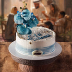 Blue Flowers Eid Cake