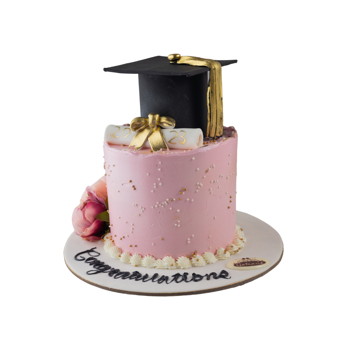 Pink Graduation Cake