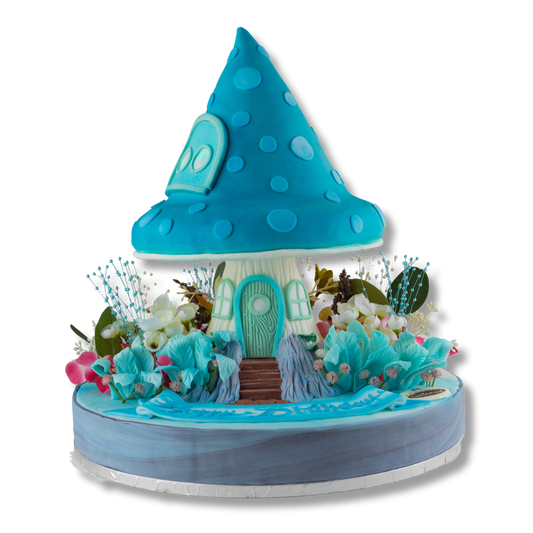 Mushroom House Birthday Cake