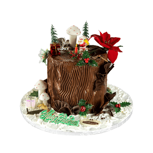 كعكة عيد الميلاد الخشبية