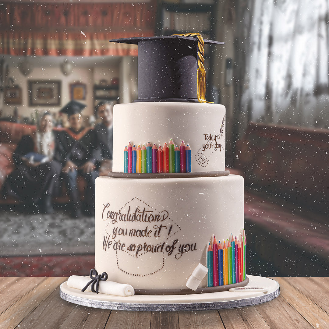 2 Tier Graduation Cake