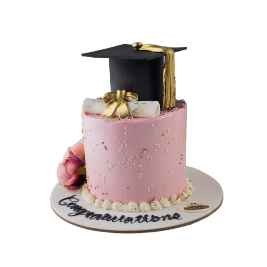 Pink Graduation Cake