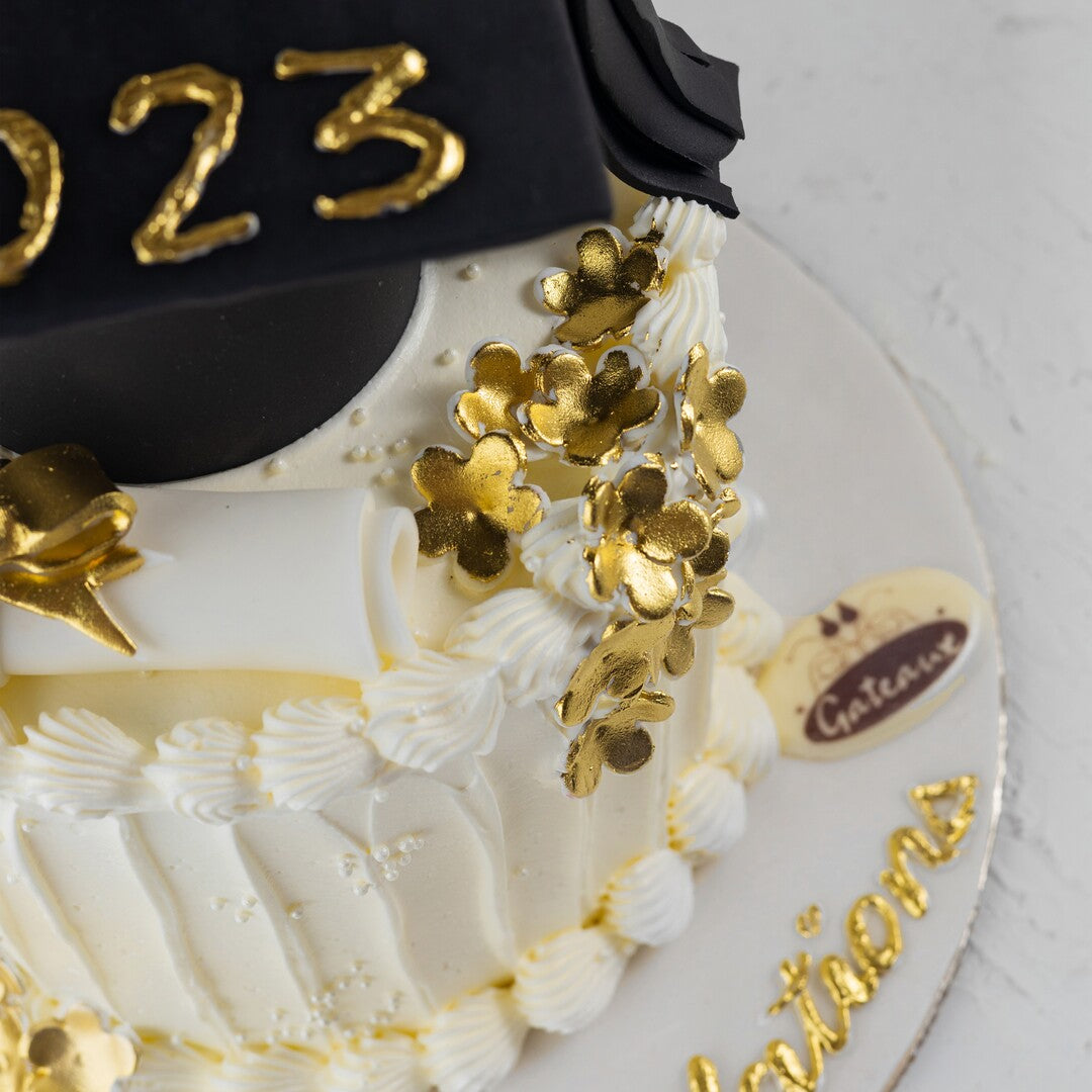 Gold Graduation Cake