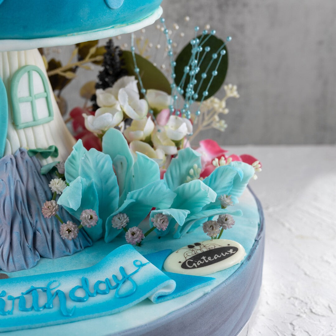Mushroom House Birthday Cake