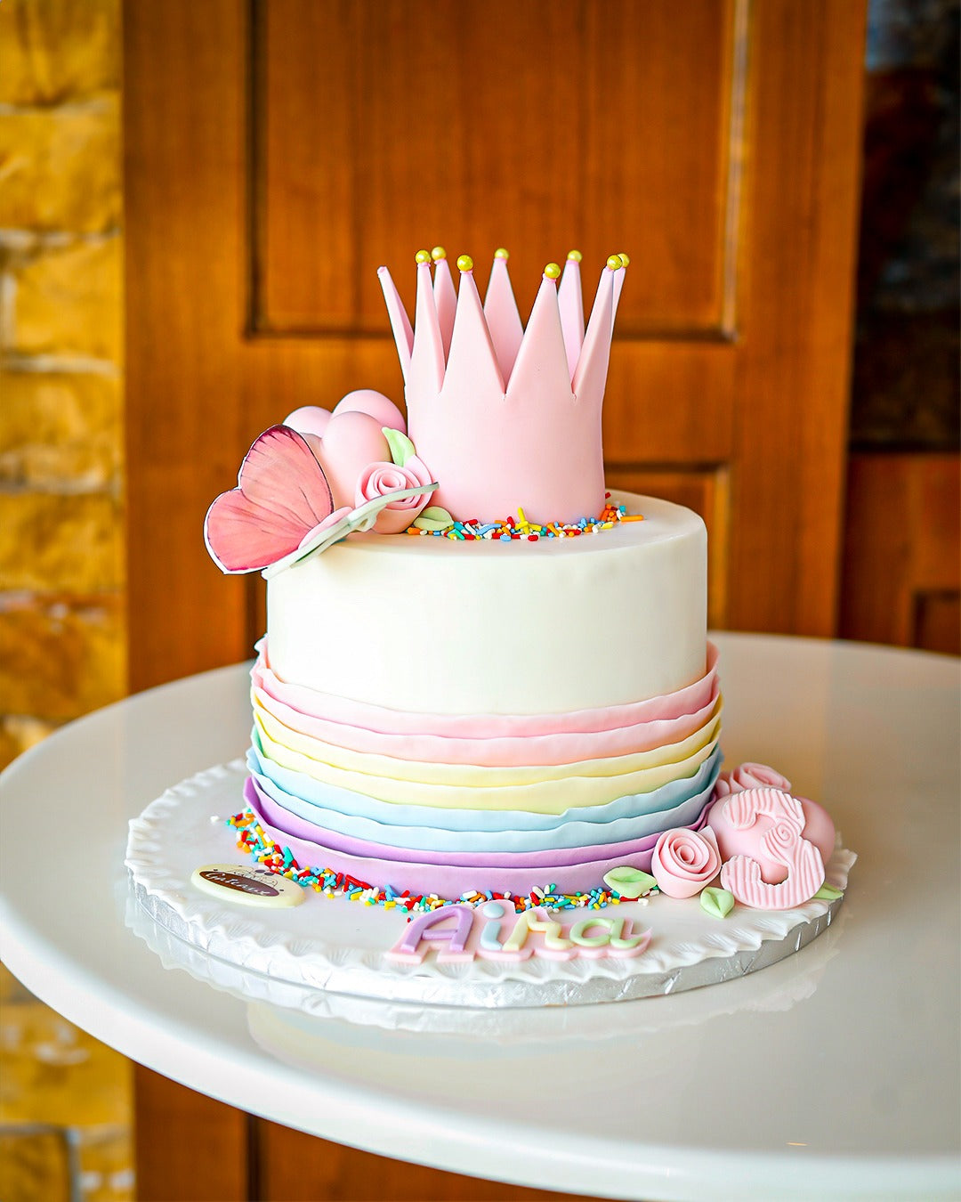 Rainbow Crown Cake