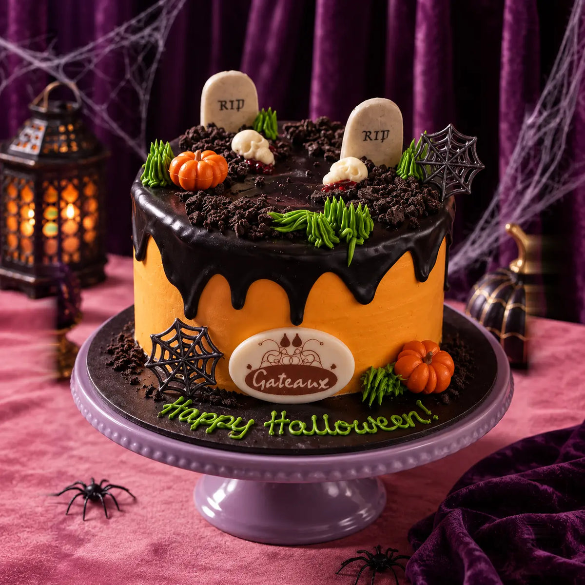 Crypt Carnival graveyard themed design featured in our Halloween cakes selection