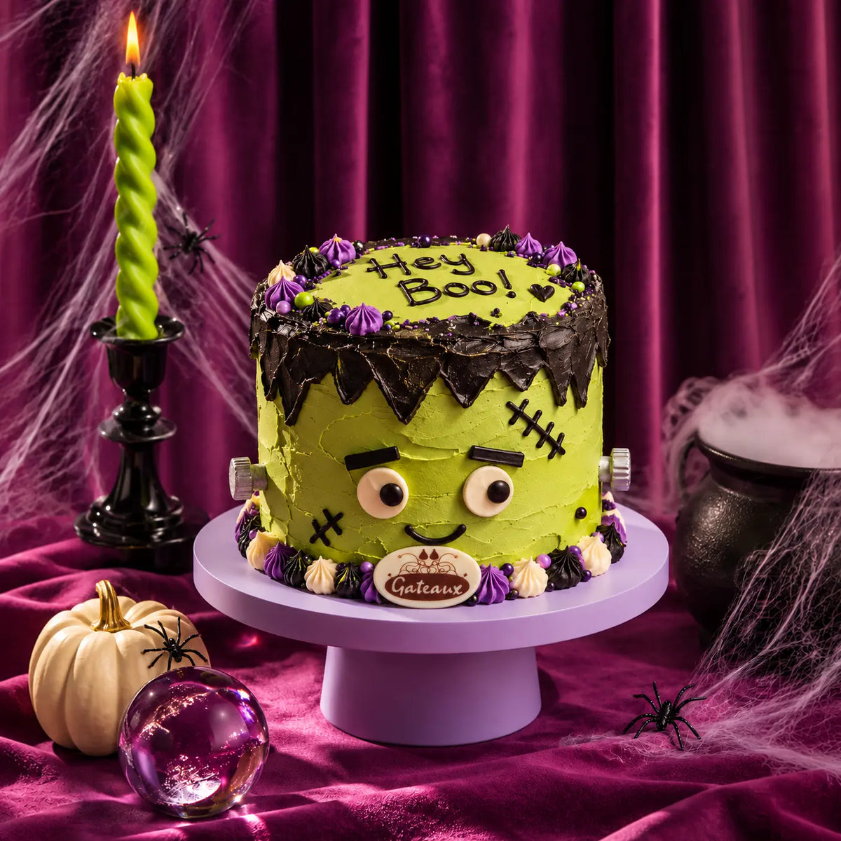 Frankie Frenzy decorated monster design featured in our Halloween cakes selection