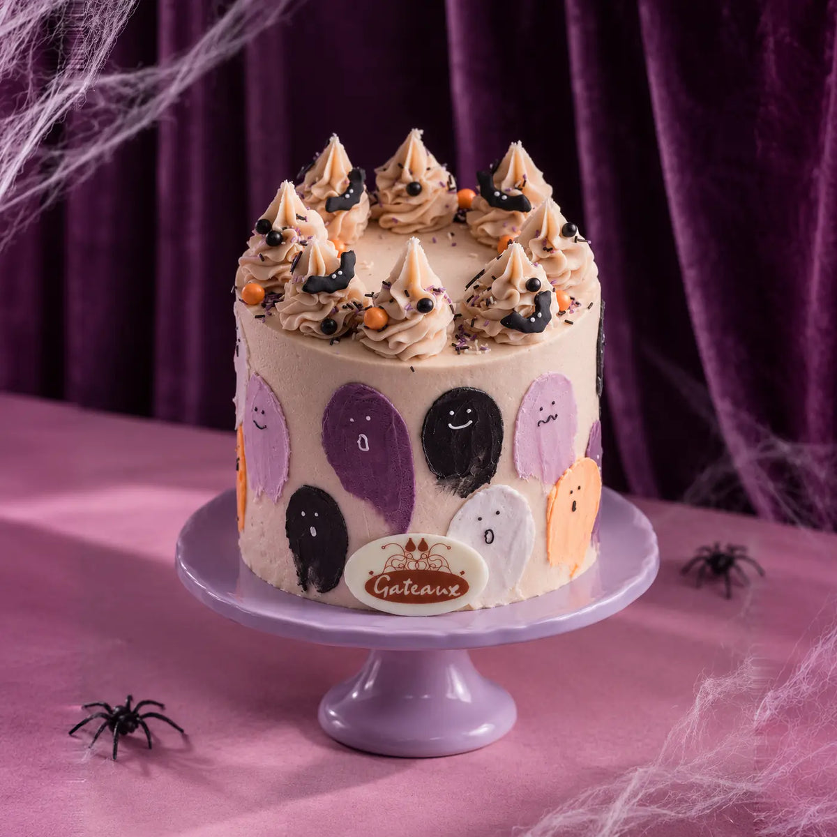 Ghost Parade friendly ghost design featured in our Halloween cakes selection